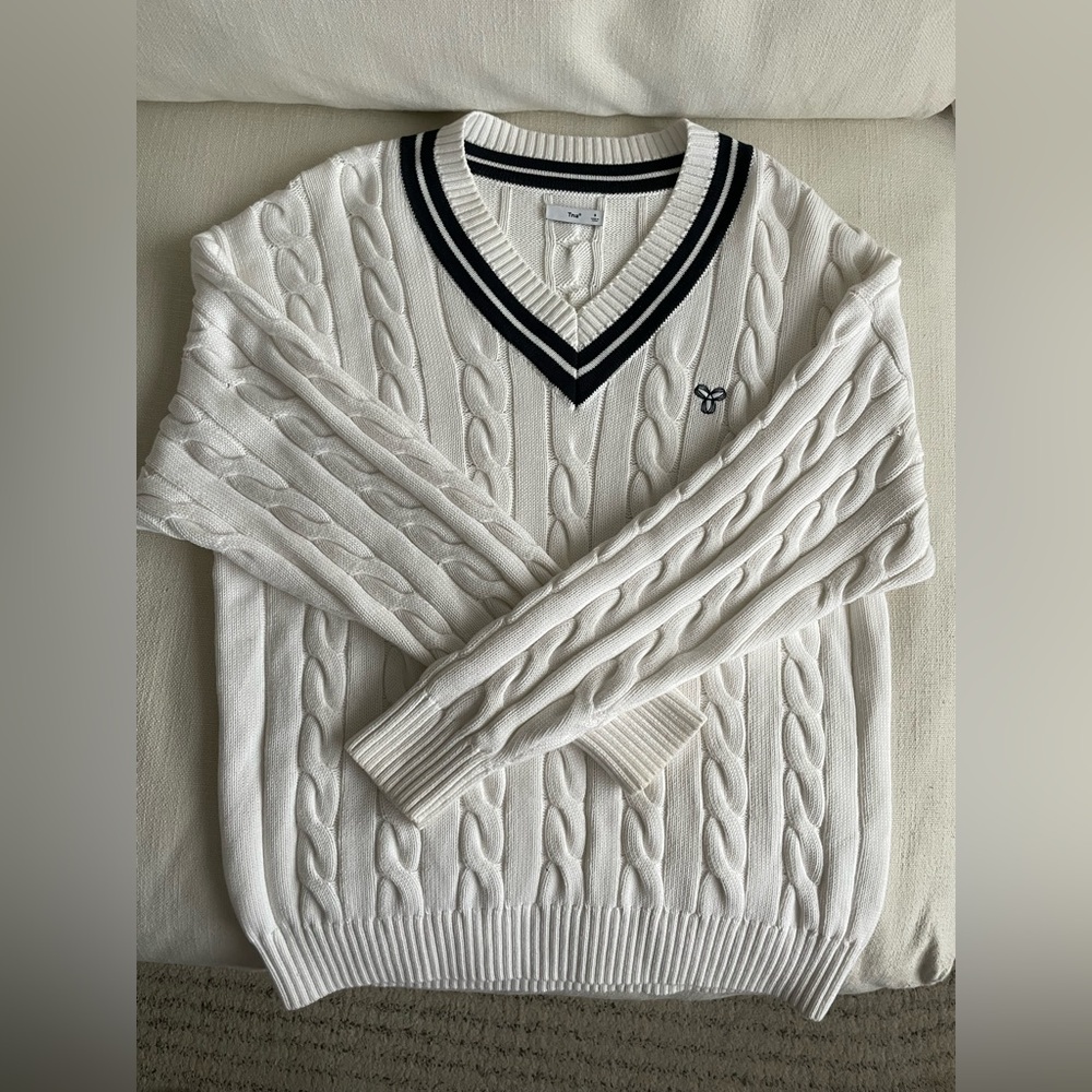 Aritzia TNA Cable Knit V-Neck sweater